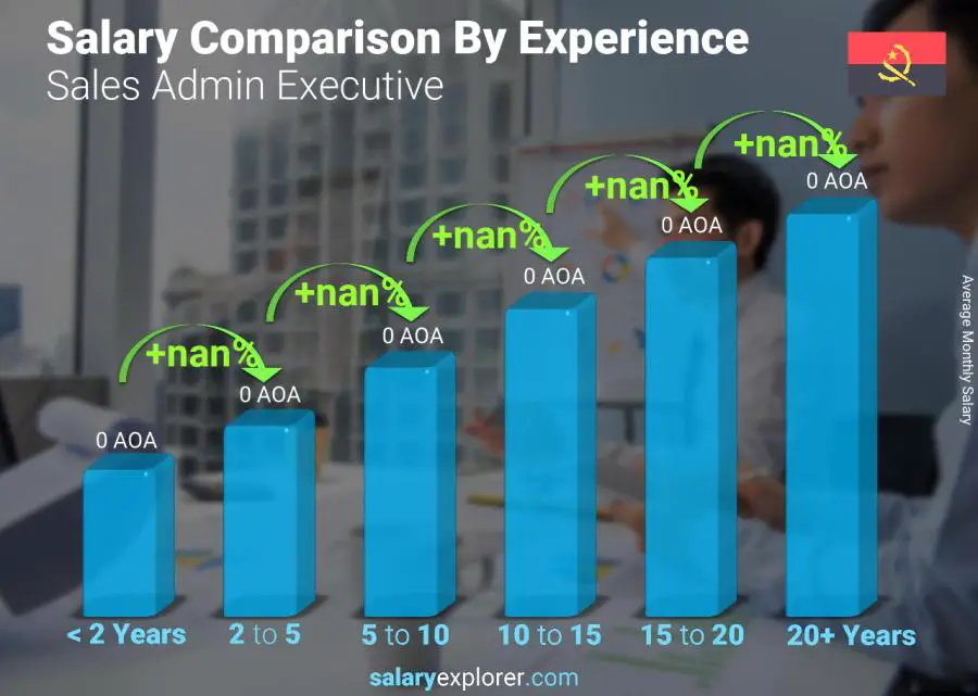 Salary comparison by years of experience monthly Angola Sales Admin Executive