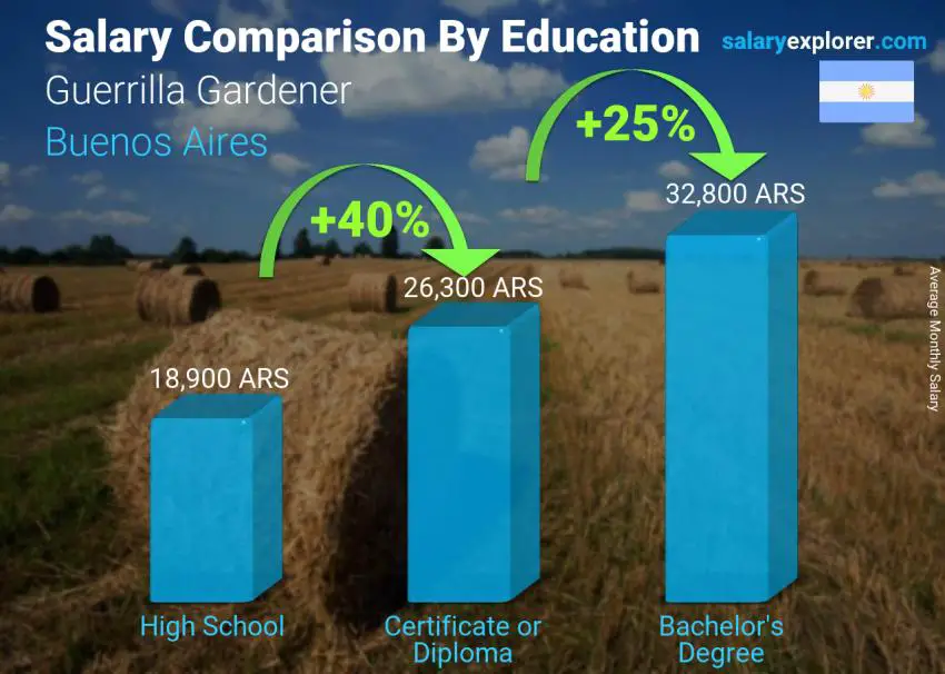 Salary comparison by education level monthly Buenos Aires Guerrilla Gardener