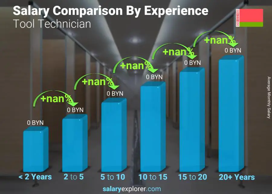 Salary comparison by years of experience monthly Belarus Tool Technician