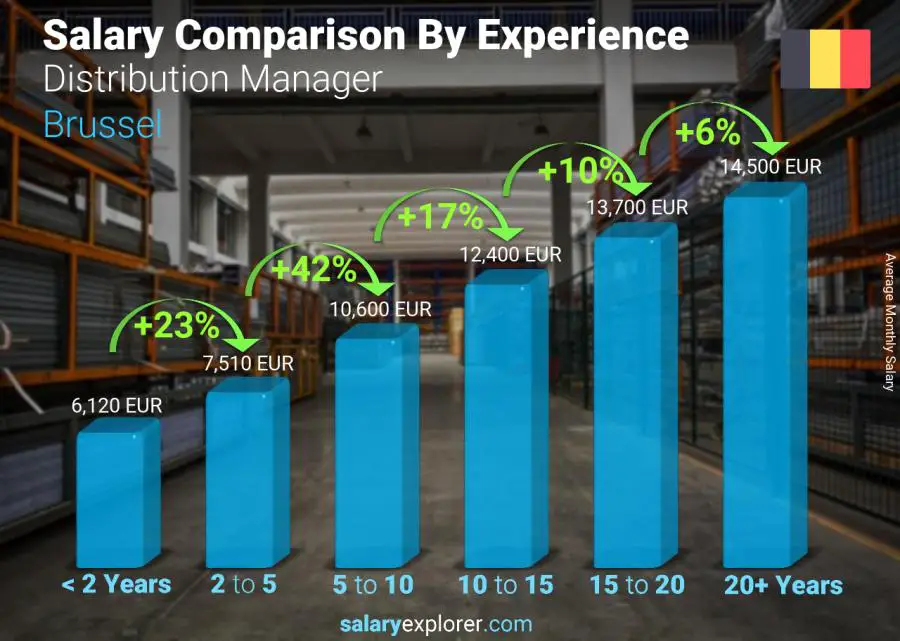 Salary comparison by years of experience monthly Brussel Distribution Manager