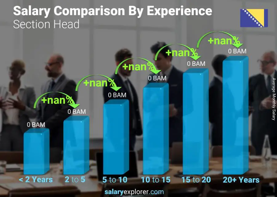 Salary comparison by years of experience monthly Bosnia and Herzegovina Section Head