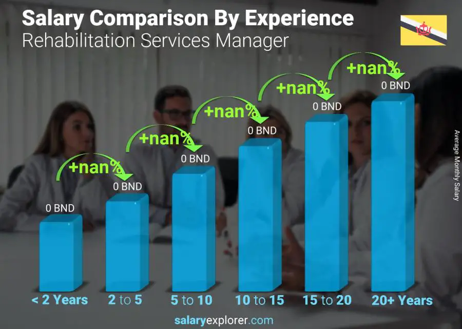 Salary comparison by years of experience monthly Brunei Rehabilitation Services Manager