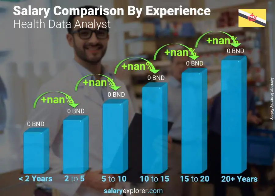 Salary comparison by years of experience monthly Brunei Health Data Analyst