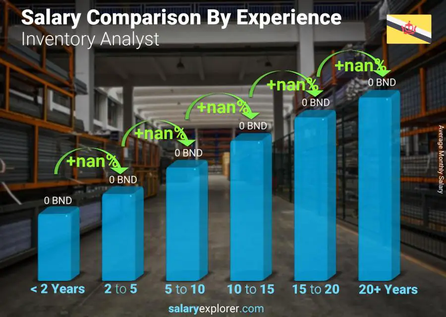 Salary comparison by years of experience monthly Brunei Inventory Analyst