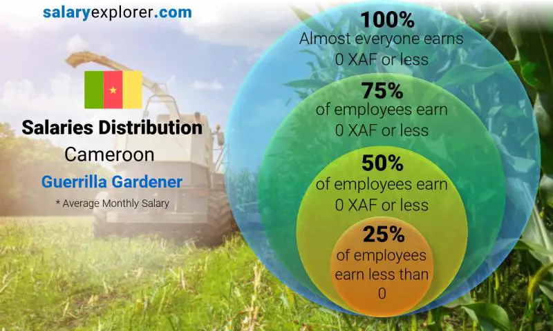 Median and salary distribution Cameroon Guerrilla Gardener monthly