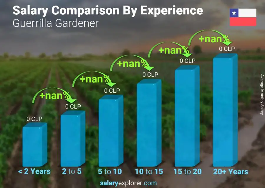 Salary comparison by years of experience monthly Chile Guerrilla Gardener