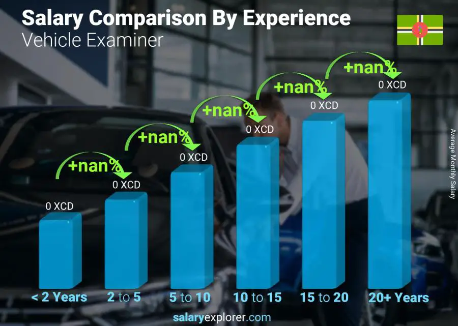 Salary comparison by years of experience monthly Dominica Vehicle Examiner