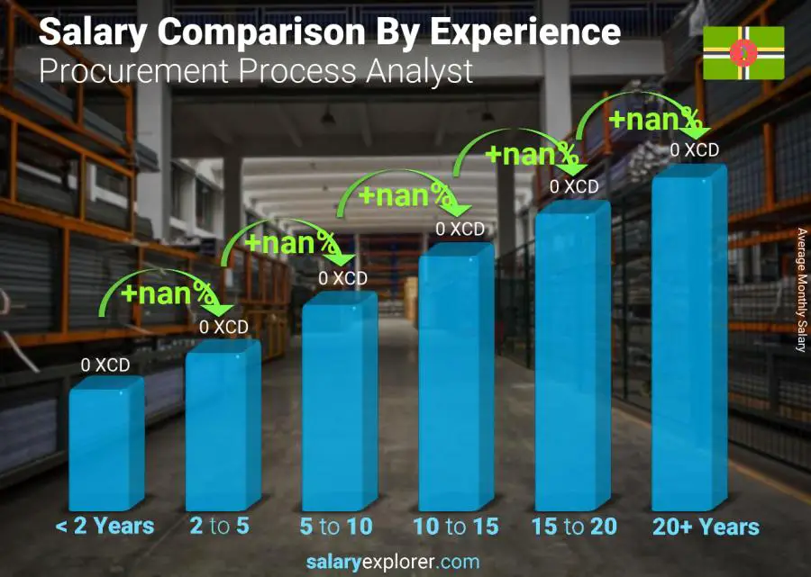 Salary comparison by years of experience monthly Dominica Procurement Process Analyst