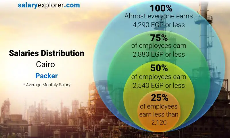 Median and salary distribution Cairo Packer monthly