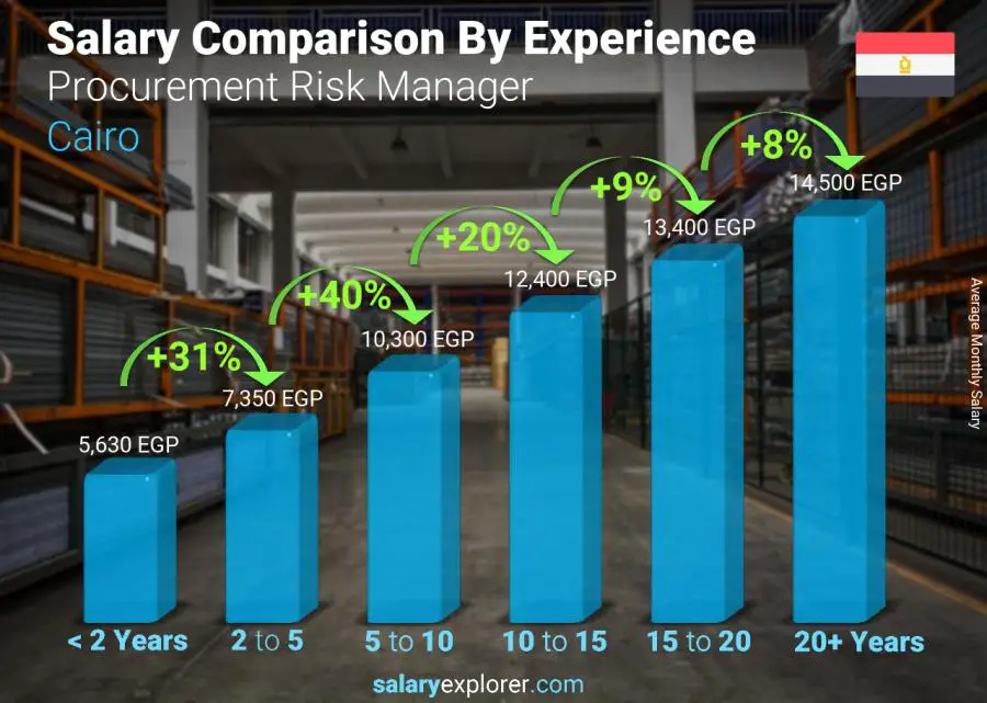 Salary comparison by years of experience monthly Cairo Procurement Risk Manager