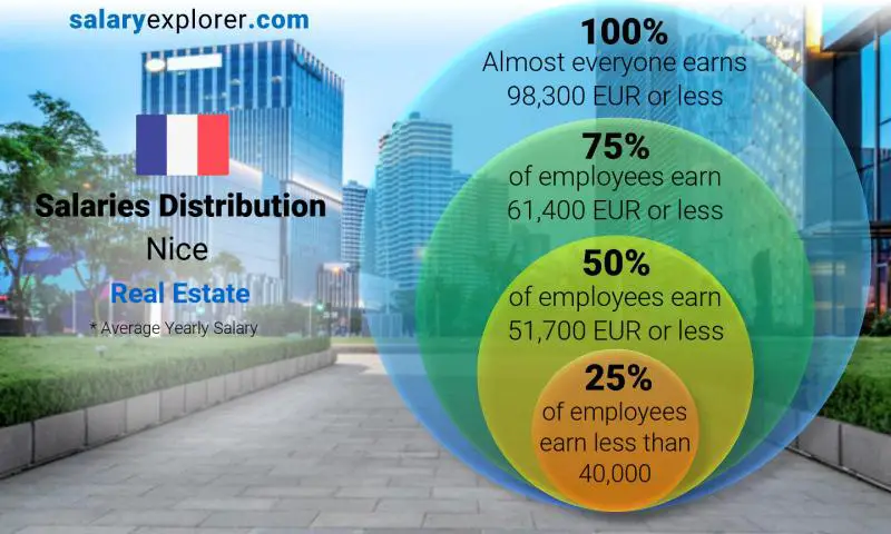 Median and salary distribution Nice Real Estate yearly