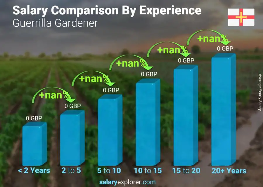 Salary comparison by years of experience yearly Guernsey Guerrilla Gardener