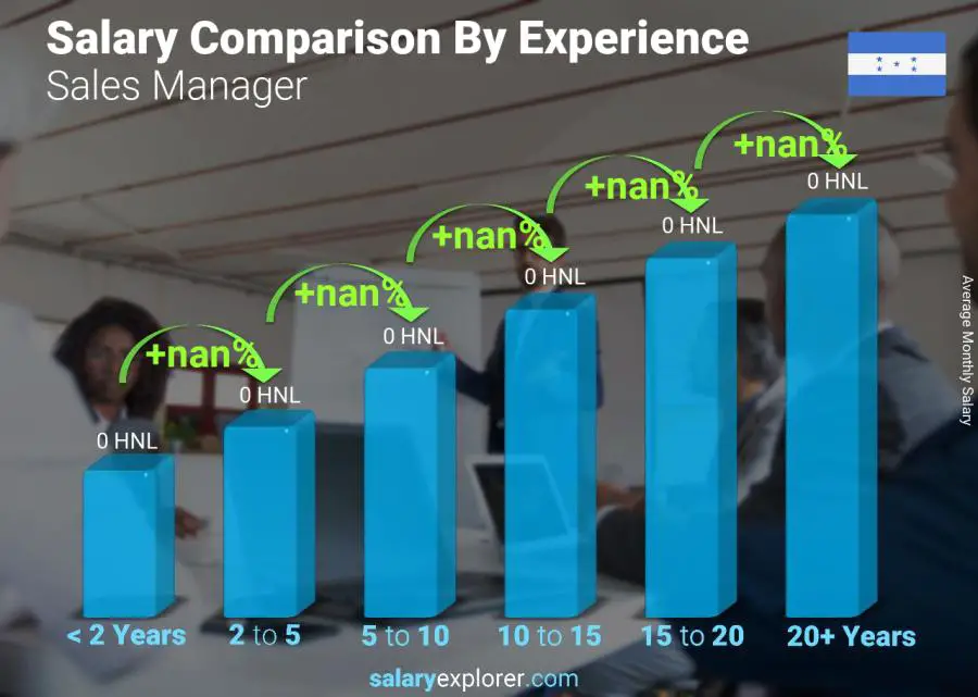 Salary comparison by years of experience monthly Honduras Sales Manager