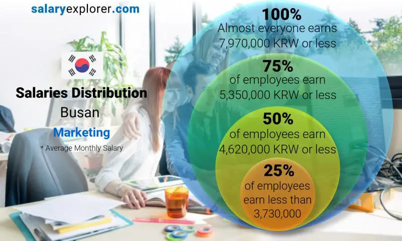 Median and salary distribution Busan Marketing monthly