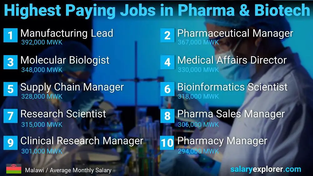 Highest Paying Jobs in Pharmaceutical and Biotechnology - Malawi