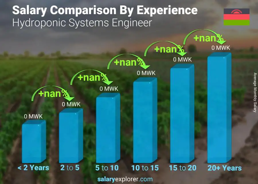 Salary comparison by years of experience monthly Malawi Hydroponic Systems Engineer