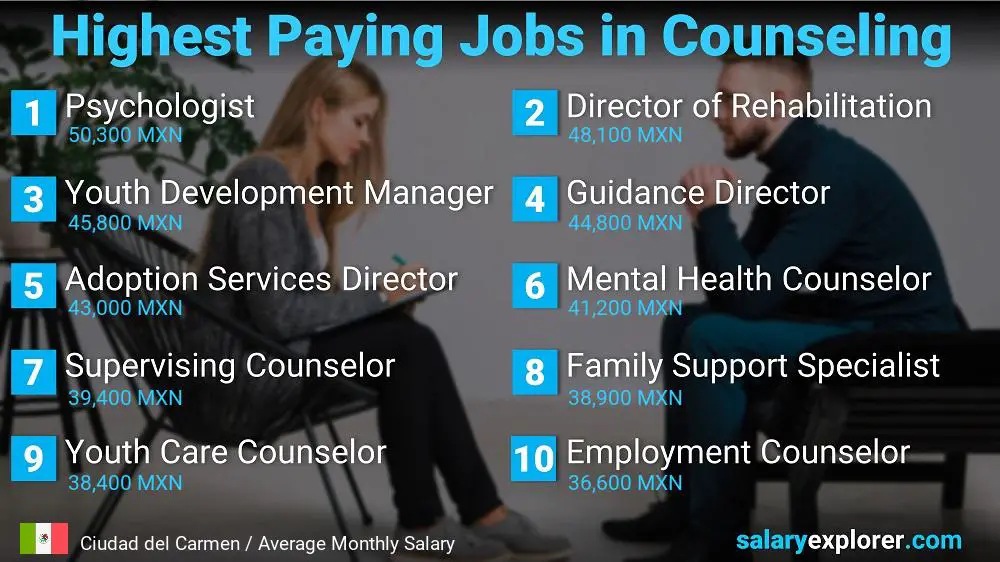 Highest Paid Professions in Counseling - Ciudad del Carmen