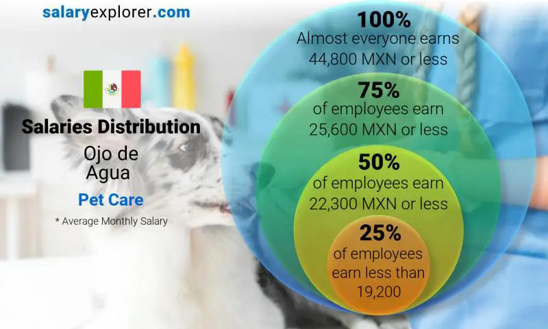 Median and salary distribution Ojo de Agua Pet Care monthly