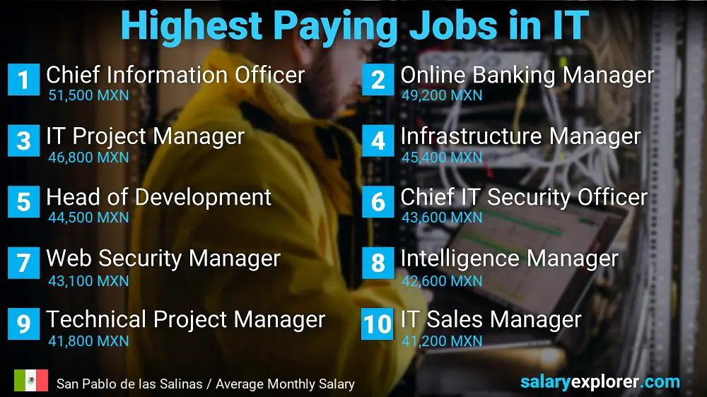 Highest Paying Jobs in Information Technology - San Pablo de las Salinas