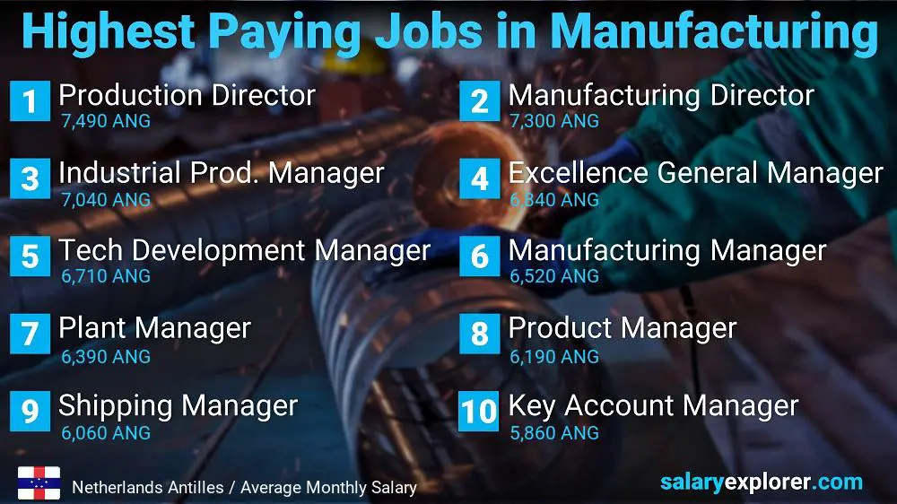 Most Paid Jobs in Manufacturing - Netherlands Antilles