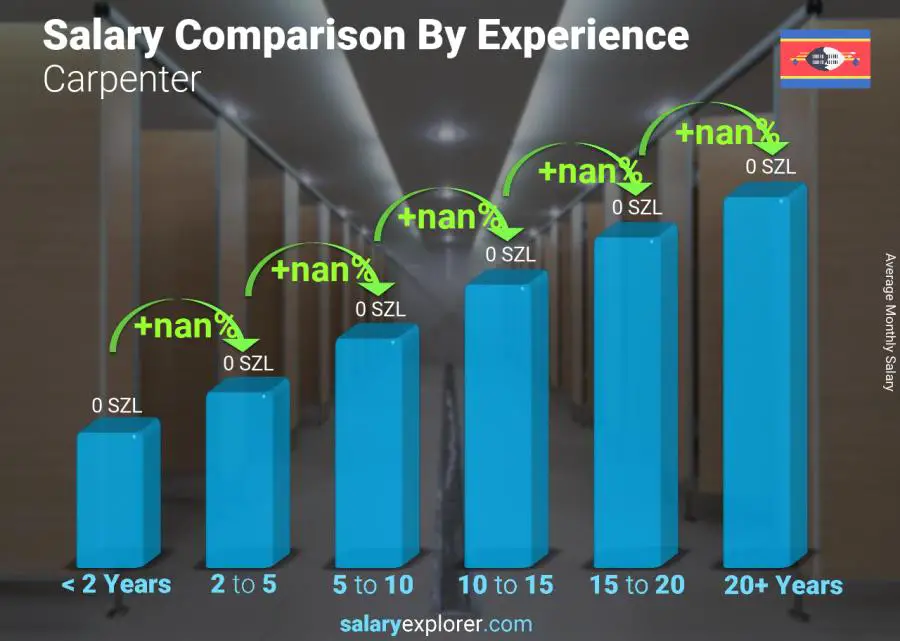 Salary comparison by years of experience monthly Swaziland Carpenter