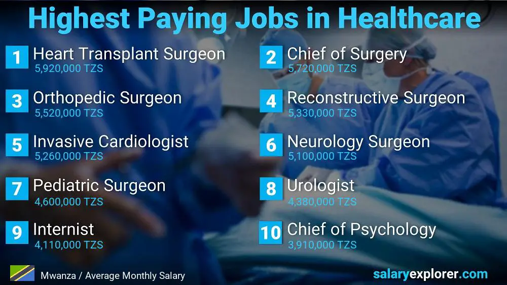 Top 10 Salaries in Healthcare - Mwanza