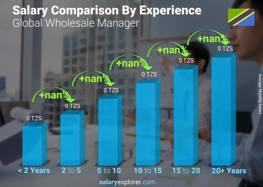 Salary comparison by years of experience monthly Tanzania Global Wholesale Manager