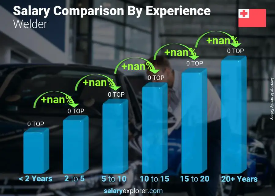 Salary comparison by years of experience monthly Tonga Welder