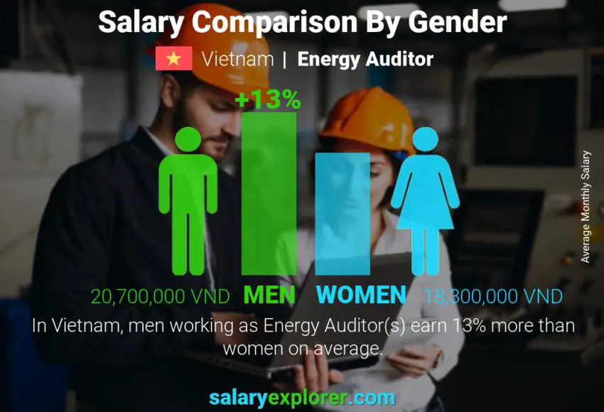 Salary comparison by gender Vietnam Energy Auditor monthly