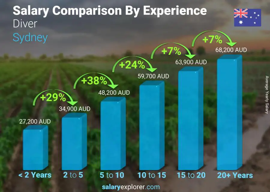 Comparación de salarios por años de experiencia anual Sídney Buzo