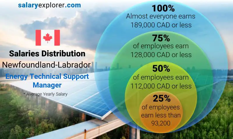 Mediana y distribución salarial Terranova-Labrador Gerente de Soporte Técnico de Energía anual