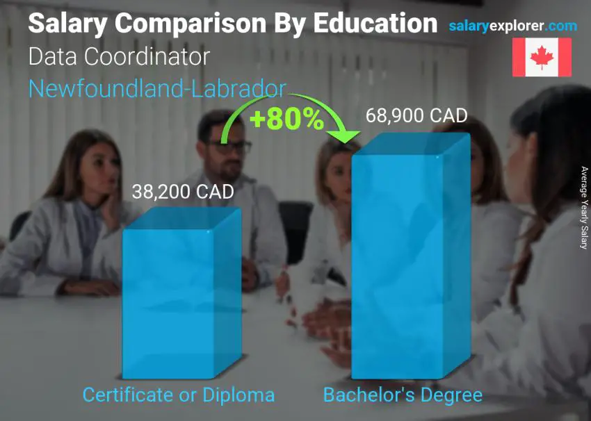 Comparaison des salaires selon le niveau d'études annuel Terre-Neuve-Labrador Coordonnateur des données